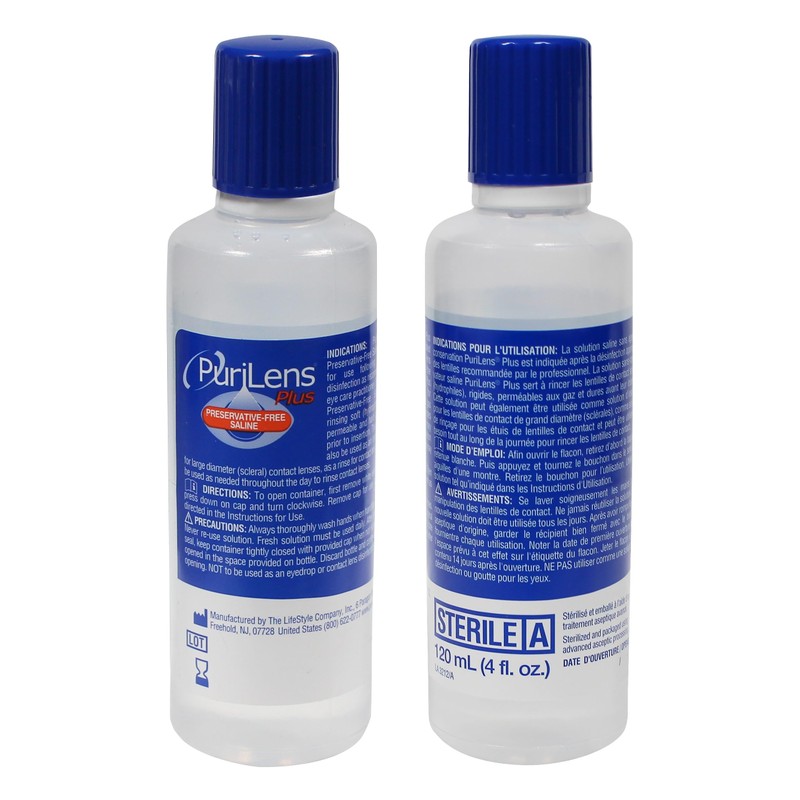Purilens Plus Preservative-Free Contact Lens Saline 120ml (4 fl. oz.)