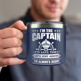 FROOBLEQUIRK 14 Oz Boating Tumbler – Captain & Boat Owner Gift, Nautical Accessories for Men, Pontoon Boater Gift, Funny Boat Lover Drinkware
