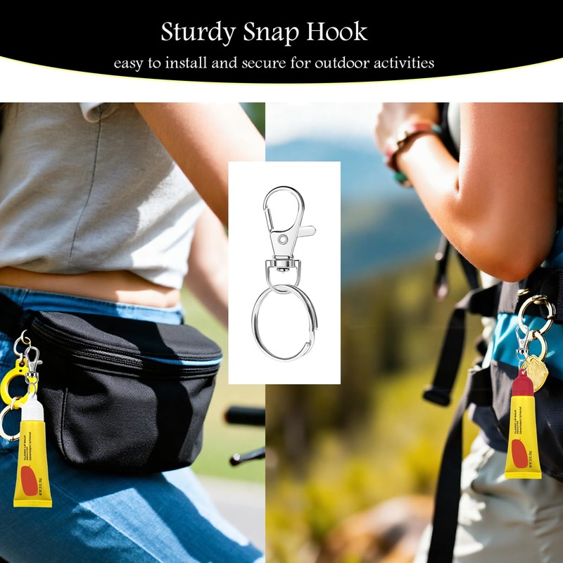 Tonsamvo Lip Balm Cap Holder with Keychain, Portable Replacement Cover