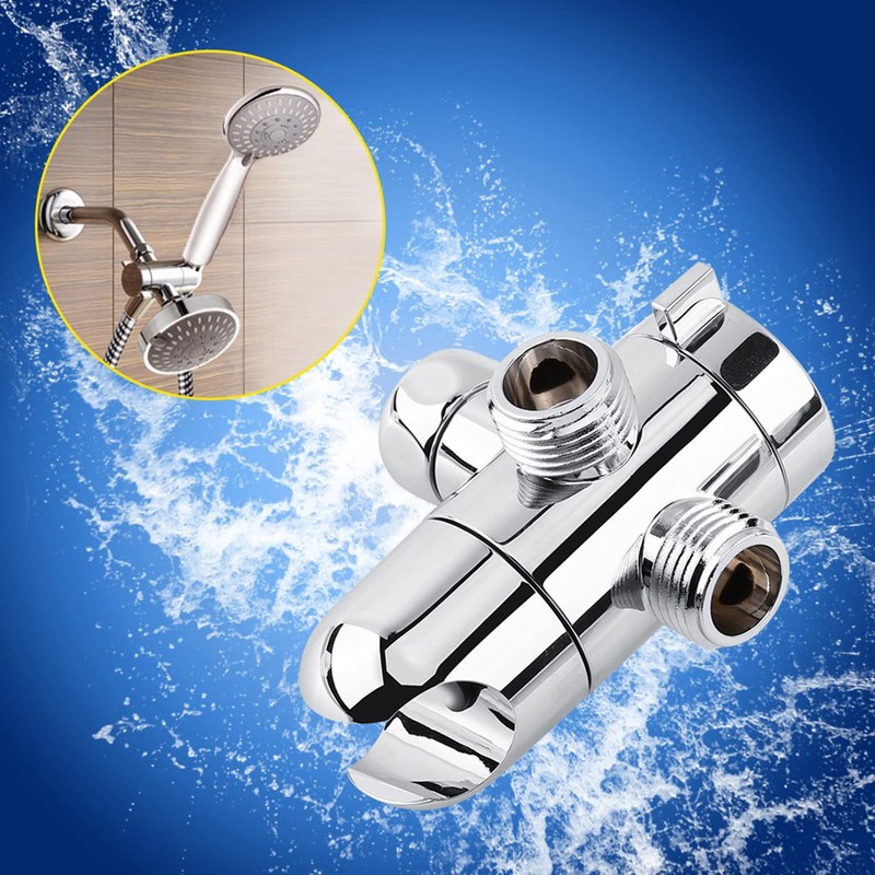 SEAFRONT 3 Way Shower Head Diverter Valve Adjustable Showerhead Bracket
