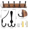 Kuhome Coat Rack Wall Mount Wooden Hat Rack for Wall