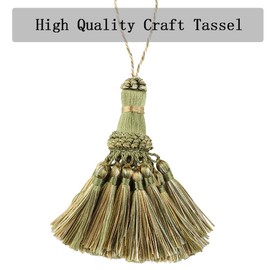 BEL AVENIR Set of 4 Tassel for Craft Elegant Polyester Tassels for Pillow Key Tassel DIY Accessories for Curtain and Home Decor- Green