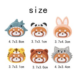 MESRINA Patches Iron, Boys, Girls, Stylish, Iron Patch, Velcro, Applique Embroidery, Red Panda, 6 Piece Set, Cosplay