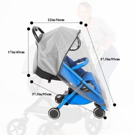 Homshsjhkis Regenschutz Kinderwagen, Universal Komfort Regenschutz Kinderwagen, Regenverdeck Buggy mit Fenster und Doppel Reißverschluss zum Öffnen, Transparent, Schadstofffrei, Gute Luftzirkulation
