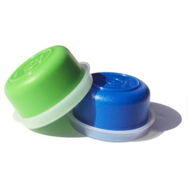 Set of 2 Tupperware Smidgets Tiny Treasure Mini Bowls in Green and Blue