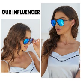 DUCO Mens Sunglasses Retro Oversized Metal Frame Vintage Polarized Sunglasses for Women Fashion Shades UV Protection DC3039