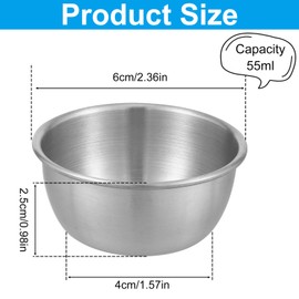 12Pcs Sauce Dipping Bowl 55ml Stainless Steel Dipping Cups Sauce Dishes Mini Multipurpose Condiment Seasoning Container for Home Party Restaurants(55ml)