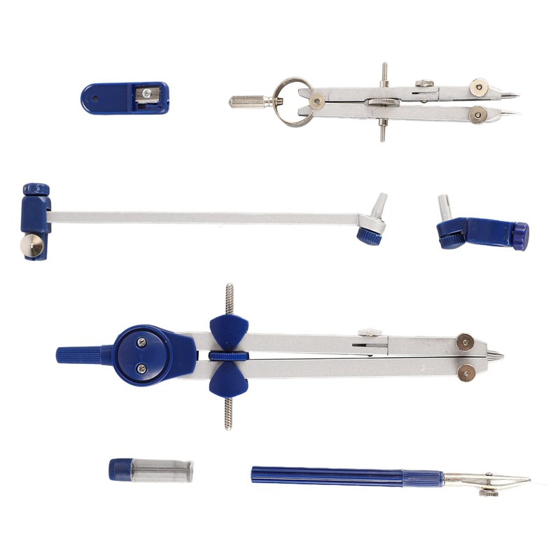 Compass Geometry Set Extensible Zinc Alloy Shatterproof Box Packed Durable