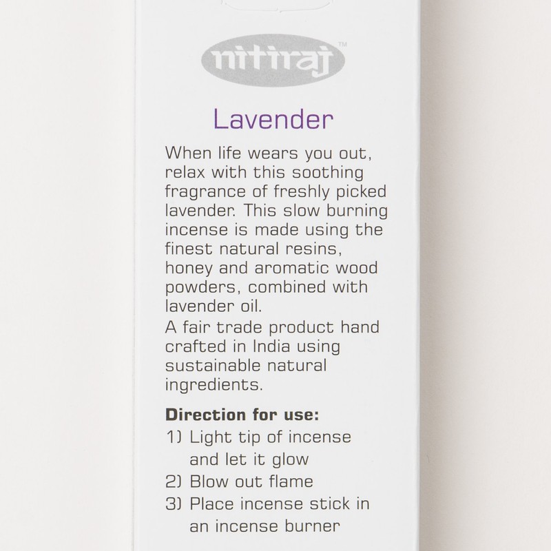 Nitiraj Premium Lavender Natural Incense Sticks 25 Grams