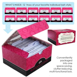 Elegant Lashes Individual Single X-Short Black Lashes (Pro Dozen Pack - 12 Trays)