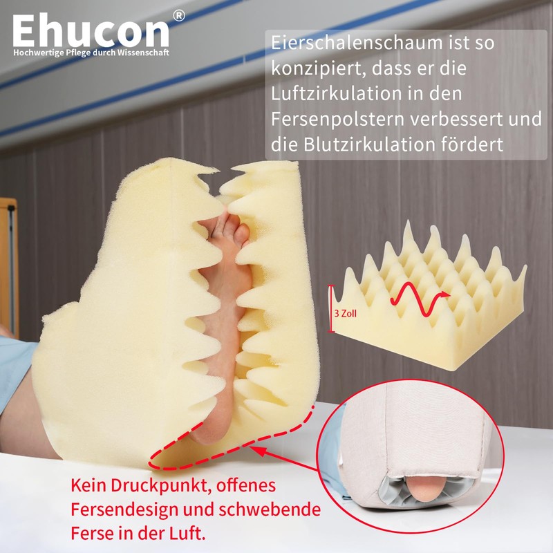 Ehucon Heel Protector, Pressure Point Cushion, Foot Cushion for Bedridden