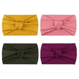 DRESHOW Pack of 4 Women's Headbands, Soft Elastic Hair Band for Everyday Use, Yoga Sports Fitness