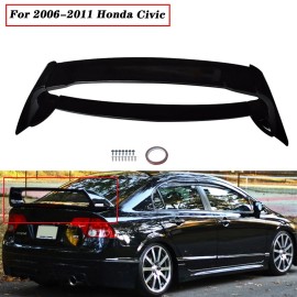 munirater Rear Trunk Spoiler Wing Lip Black ABS Plastic For 06-10 11 Honda Civic Sedan