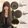 QUEENTAS Long Straight Brown with Highlight Wigs for Women Synthetic