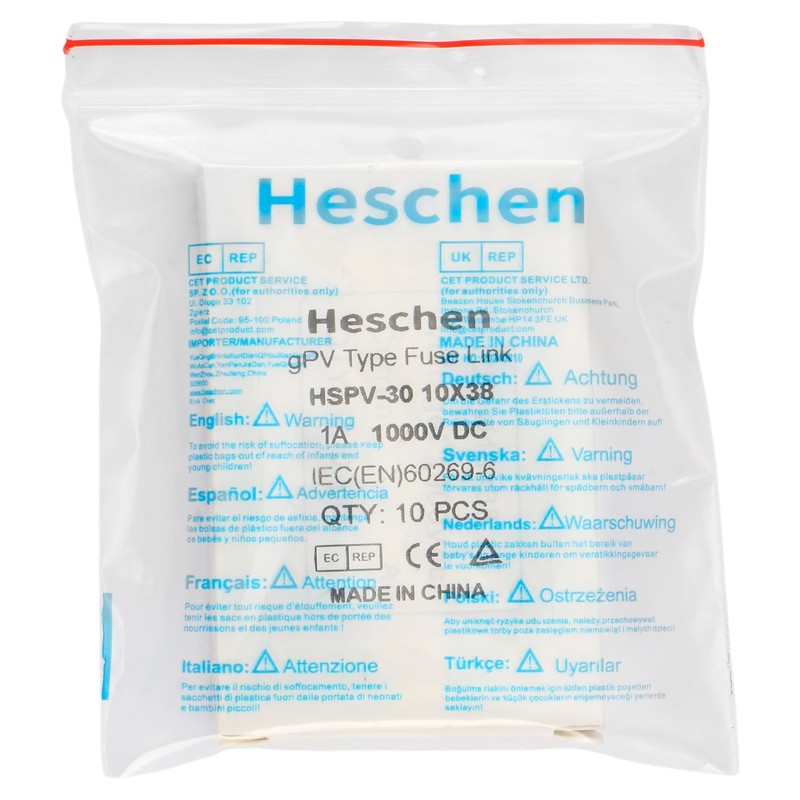 Heschen Solar DC1000V PV Fuse, Photovoltaic Fuse, gPV Type Fuse