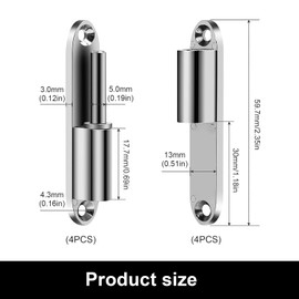 0XBIT Door Hinge 4 Pieces Heavy Duty Hinges, Removable Hinge, Gate Hinges for Wooden Gates, Quiet Door Hinge, Rotatable, Suitable for Cabinet Doors, Room Doors, Furniture Doors