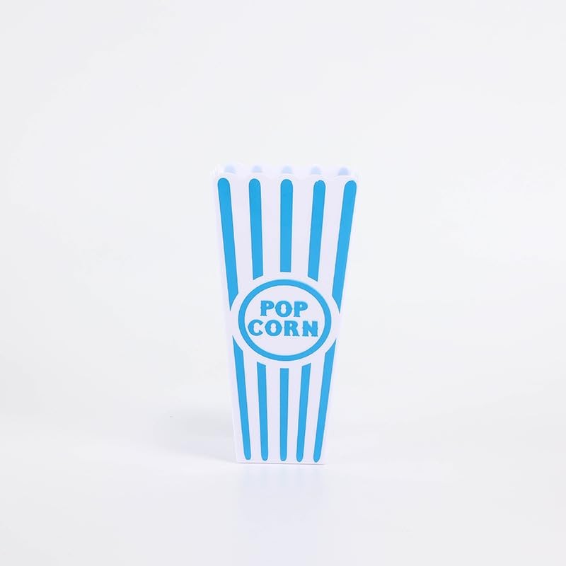 YOVECATHOU 5Pcs Plastic Red Blue White Striped Classic Popcorn Containers