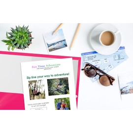 2 Pocket Glossy Laminated Neon Paper Folders, Letter Size, Neon Paper Portfolios by Better Office Products, Box of 48-4 NEON Colors