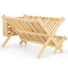 Elama 2-Tier Collapsible Kitchen Bamboo Drying Dish Rack, Collapsible Dish