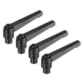 uxcell 4pcs Clamping Lever Adjustable Handles M8 Metric Female Thread Level Handle Hand Knobs Quick Release Black for Lathe Machinery