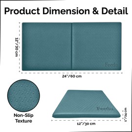 Yoga Knee Pad Cushion Exercise Knee Pad Folding, 1/2" Thick 24"x12" Eliminate Pain During Yoga or Exercise Workout– Extra Thick Padding& Support for Yoga Pilates, Fitness Exercise (GRN)