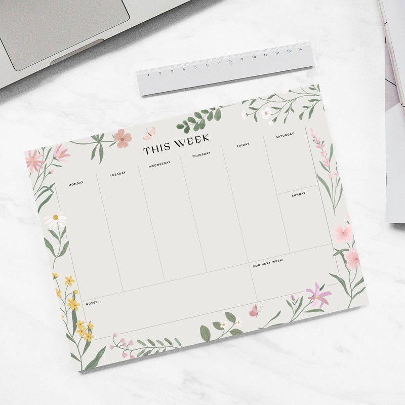 Weekly Planner Pad - 52 Undated Tear Off Sheet Planning