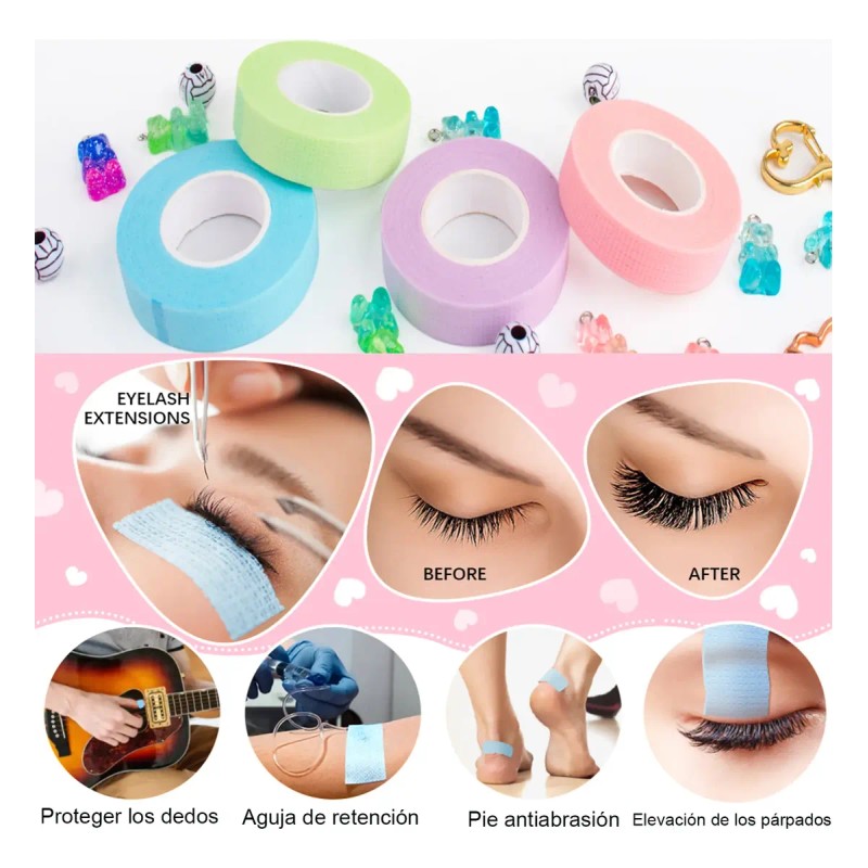 20 Cintas Extensor De Pestañas Micropore Paper Cinta Médica