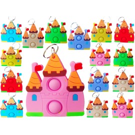 20 Packs Bulk Mini Dreamy Castle Princess fidgets Toys for Kids Children Classroom Students Gifts Prize from Teacher,Birthday Party Bubble Favors (Castle)