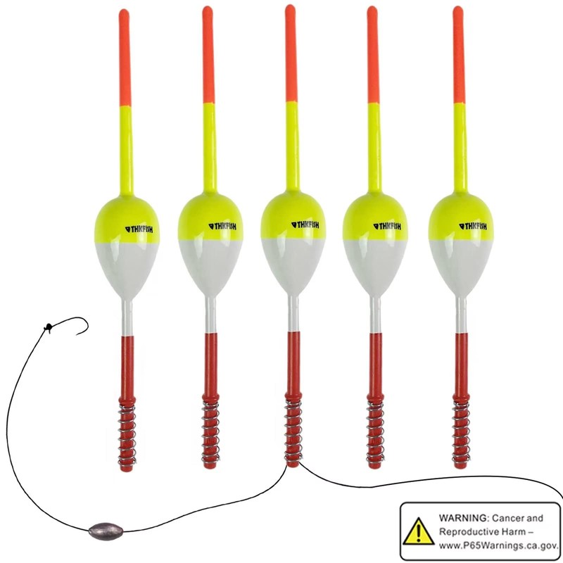 THKFISH Fishing Floats and Bobbers Balsa Wood Floats Spring Bobbers