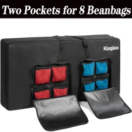 Cornhole Carrying Case - Fits 4' x 2' Regulation Size Board, Heavy-Duty Cornhole Boards Bag with Protective Padded Foam and Two Large Pockets for Outdoor Games