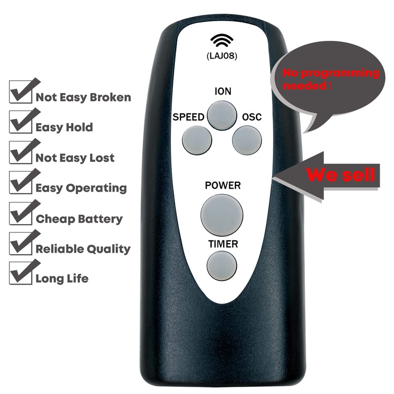 Replacement Remote Control for Lasko 2551 2554 2559 4824 T32202