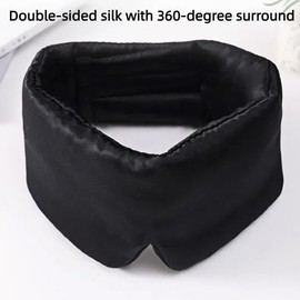 LOHAS Home Uthra-Large 100% Nature Silk Sleep Mask 3D Cover Double-Sided Mulberry Silk Blackout Eye Mask, Light Red