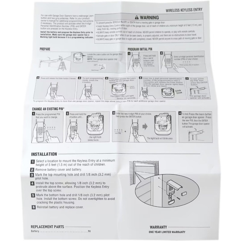 Zafina-UP Practical Garage Door Remote Replacement Suitable for Craftsman/Sears/Chamberlain 977LM