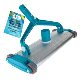 U.S. Pool Supply Heavy-Duty 13.5" Weighted Swimming Pool Vacuum Head with Aluminum Body - 1-1/2" Swivel Hose Connection, EZ Clip Handle - In-Ground Gunite Concrete Pools, Clean Floor, Walls, Slopes