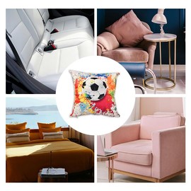 Soccer Pillow Cases Soccer Throw Pillow Cushion Covers Colorful Football Pillowcase for Daughter Son Birthday Gifts for Friend Football Cushion Cover with Zipper Home Decorations 18 * 18inch