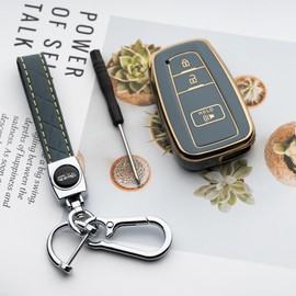 Tautrophen Key Fob Cover Compatible with Toyota 4Runner 2016-2024 RAV4 Camry Prius Prado Smart Key