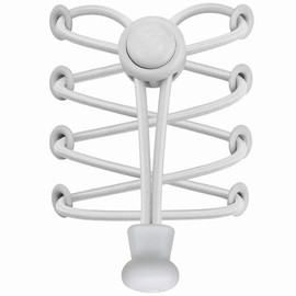 7STROBBS 2 PAIRS No Tie Elastic Trainer Laces, Easy Lock Shoelaces for Sport Running Walking Boots, String Shoe Lace for Adults Kids Women Mens White