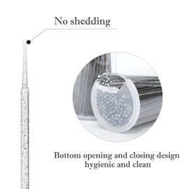 G2PLUS 400PCS Micro Applicators Brushes, Crystal Black Disposable Disposable Micro Applicators, Eyelash Extension Swabs for Eyelashes Extensions, Crafting