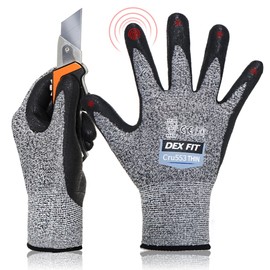 DEX FIT A5 Precision Cut Resistant Gloves Cru553 Thin, Firm Grip, 3D-Comfort Fit, Lightweight & Durable, Touchscreen Compatible for Precision Assembly; Grey S (7) 1 Pair