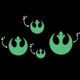 Star Star Inspired Movie Character Space Rebel Symbol Glow in The Dark Sticker Decal for Phone Tablet Laptop Car Truck Window | 2" Sticker | Green