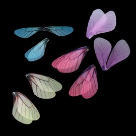 NUOBESTY Dragonfly Wing Charms Artificial Butterfly Wings Jewelry Charms Earrings Pendant for Jewelry Making 50pcs(Random Color)