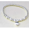 Silver Colour Round Beads With Star Dust Beads Heart Charms