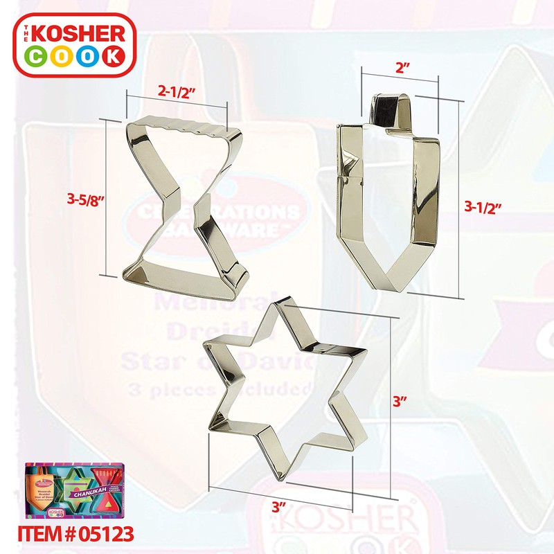 Hanukkah Cookie Cutters - Stainless Steel Chanukah Cookie Cutters -