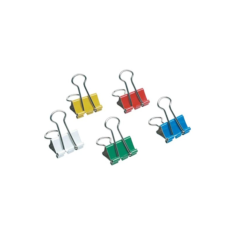 5 Star Foldback Clips 32mm Assorted [Pack of 12]