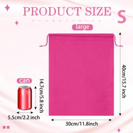 Weewooday 12 Pcs Satin Adult Toy Bags with Drawstring Silk Adult Game Toy Storage Multi Purpose Foldable Pouch Lightweight Gift Organizer for Women Men(Hot Pink,15.75 x 11.81 Inch)