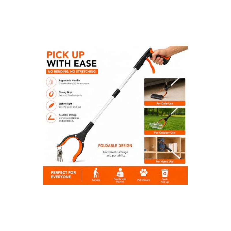 Litter Picker Heavy Duty Grabber Stick 32 Inch (32 Inches,