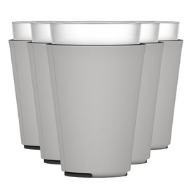 TahoeBay Blank Pint Glass Sleeves (6-Pack) 16 Ounce Insulating Foam Collapsible Beer Drinking Cup Holder (Silver)