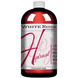 White Rose Water Hydrosol - 100% Pure Natural Distilled Bulgarian Rosewater Non-GMO Vegan Bulk Hydrating Toning Spray Mist Spritz Toner Face Hair Skin Pores Locs Dreads - Packaging May Vary (32 oz)