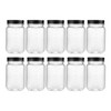 novelinks 16 oz Clear Plastic Jars with Lids, Refillable 16oz
