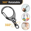 Roctee 50 Pcs Key Clasps Kit Metallic Black, Swivel Keychain